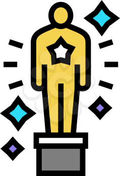 oscar award color icon vector. oscar award sign. isolated symbol illustration