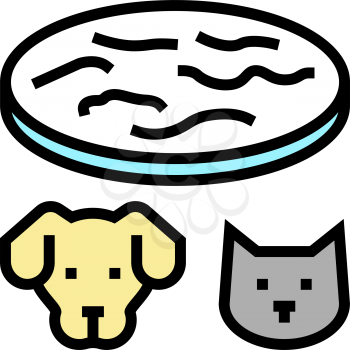 tapeworm animal disease color icon vector. tapeworm animal disease sign. isolated symbol illustration