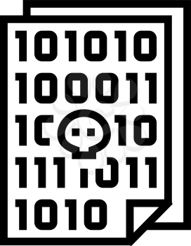 code of security software system line icon vector. code of security software system sign. isolated contour symbol black illustration