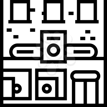 laundromat building line icon vector. laundromat building sign. isolated contour symbol black illustration