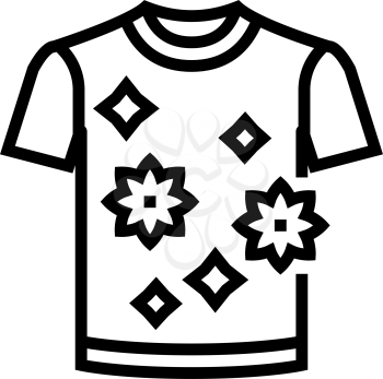 washed t-shirt line icon vector. washed t-shirt sign. isolated contour symbol black illustration