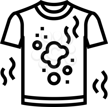 dirty smelling t-shirt line icon vector. dirty smelling t-shirt sign. isolated contour symbol black illustration