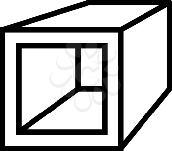 square tube metal profile line icon vector. square tube metal profile sign. isolated contour symbol black illustration