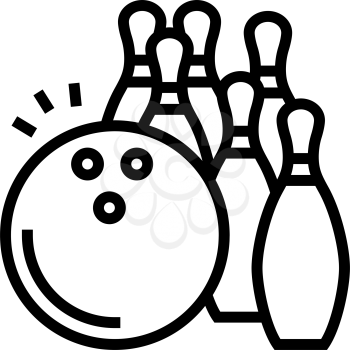 bowling game line icon vector. bowling game sign. isolated contour symbol black illustration