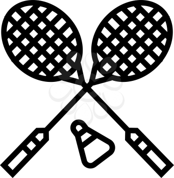 badminton sport game line icon vector. badminton sport game sign. isolated contour symbol black illustration