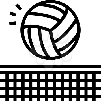 volleyball sport game line icon vector. volleyball sport game sign. isolated contour symbol black illustration