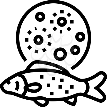 mycobacterium marinum fish line icon vector. mycobacterium marinum fish sign. isolated contour symbol black illustration