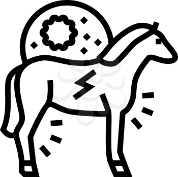 encephalitis horse line icon vector. encephalitis horse sign. isolated contour symbol black illustration