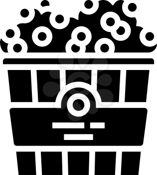 popcorn cinema food glyph icon vector. popcorn cinema food sign. isolated contour symbol black illustration