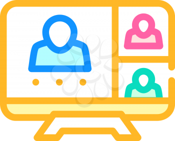 online conference, remote work color icon vector. online conference, remote work sign. isolated symbol illustration