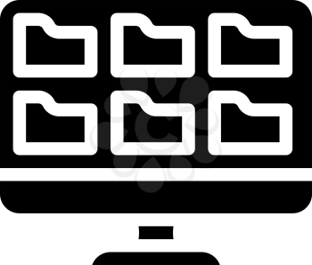 folders of operating system glyph icon vector. folders of operating system sign. isolated contour symbol black illustration