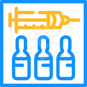syringe with vaccine color icon vector. syringe with vaccine sign. isolated symbol illustration