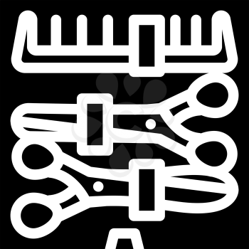 scissors and comb groomer set glyph icon vector. scissors and comb groomer set sign. isolated contour symbol black illustration