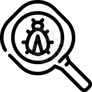 research animal on fleas line icon vector. research animal on fleas sign. isolated contour symbol black illustration