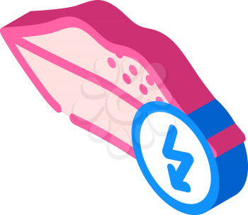 lips cutting ache isometric icon vector. lips cutting ache sign. isolated symbol illustration