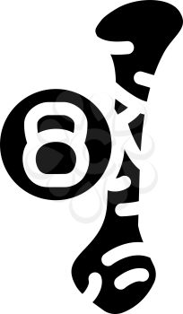 bone dull or severe ache glyph icon vector. bone dull or severe ache sign. isolated contour symbol black illustration