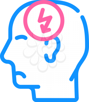 head cutting ache, headache color icon vector. head cutting ache, headache sign. isolated symbol illustration