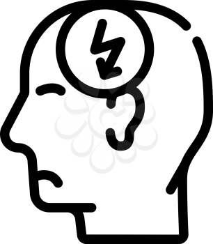 head cutting ache, headache line icon vector. head cutting ache, headache sign. isolated contour symbol black illustration