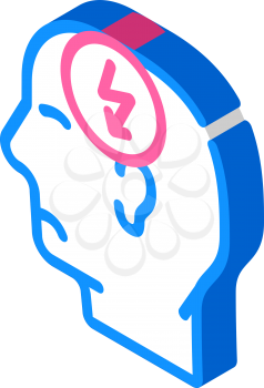 head cutting ache, headache isometric icon vector. head cutting ache, headache sign. isolated symbol illustration