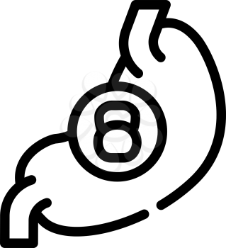 stomach dull or severe ache line icon vector. stomach dull or severe ache sign. isolated contour symbol black illustration