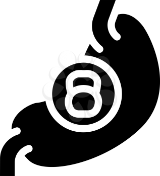 stomach dull or severe ache glyph icon vector. stomach dull or severe ache sign. isolated contour symbol black illustration