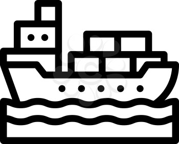 ship shipping containers line icon vector. ship shipping containers sign. isolated contour symbol black illustration