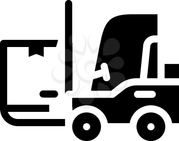 warehouse loader with box glyph icon vector. warehouse loader with box sign. isolated contour symbol black illustration