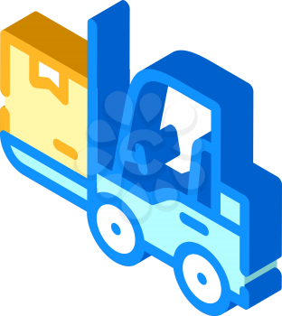 warehouse loader with box isometric icon vector. warehouse loader with box sign. isolated symbol illustration