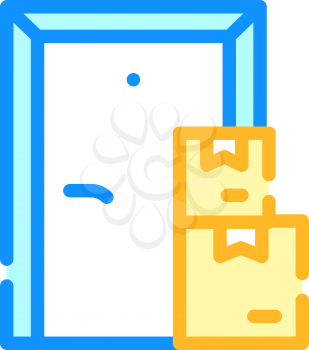 contactless door delivery color icon vector. contactless door delivery sign. isolated symbol illustration