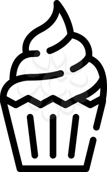 cake dessert line icon vector. cake dessert sign. isolated contour symbol black illustration
