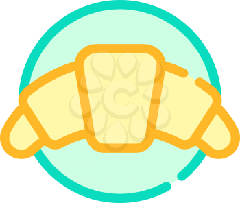 croissant dessert color icon vector. croissant dessert sign. isolated symbol illustration