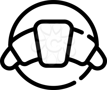 croissant dessert line icon vector. croissant dessert sign. isolated contour symbol black illustration