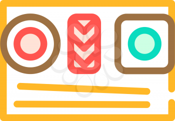 sushi dish color icon vector. sushi dish sign. isolated symbol illustration