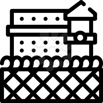 prison building line icon vector. prison building sign. isolated contour symbol black illustration