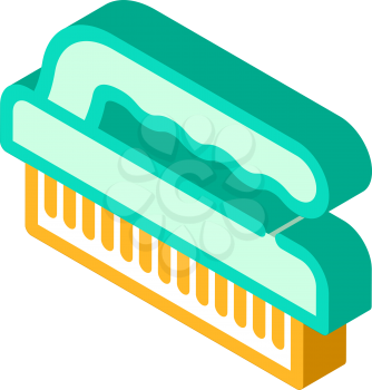 brush sponge isometric icon vector. brush sponge sign. isolated symbol illustration