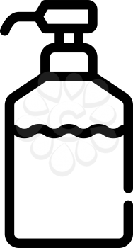 disinfectant bottle with pump line icon vector. disinfectant bottle with pump sign. isolated contour symbol black illustration