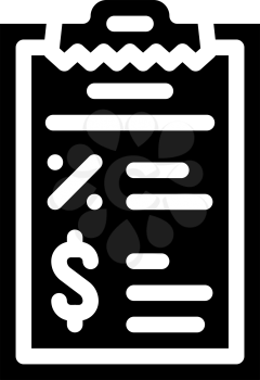 report revenue and percentage glyph icon vector. report revenue and percentage sign. isolated contour symbol black illustration