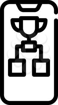 championship mobile app line icon vector. championship mobile app sign. isolated contour symbol black illustration