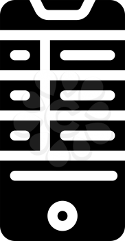 gambling phone app glyph icon vector. gambling phone app sign. isolated contour symbol black illustration