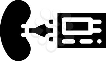 implantable artificial kidney glyph icon vector. implantable artificial kidney sign. isolated contour symbol black illustration
