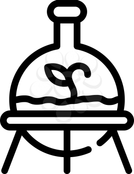 laboratory growth plant in flask line icon vector. laboratory growth plant in flask sign. isolated contour symbol black illustration