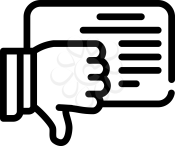 review with dislike line icon vector. review with dislike sign. isolated contour symbol black illustration
