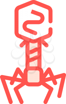 bacteriophage virus color icon vector. bacteriophage virus sign. isolated symbol illustration