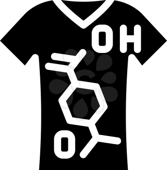 waterproof fabric t-shirt glyph icon vector. waterproof fabric t-shirt sign. isolated contour symbol black illustration