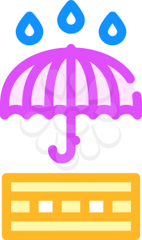 umbrella waterproof layer color icon vector. umbrella waterproof layer sign. isolated symbol illustration
