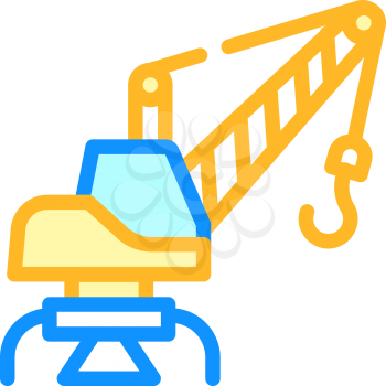 port crane color icon vector. port crane sign. isolated symbol illustration