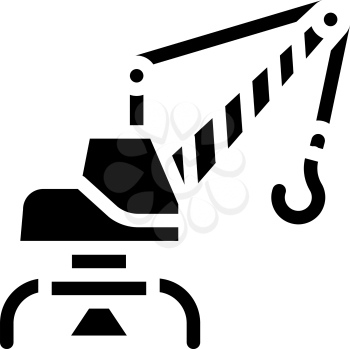 port crane glyph icon vector. port crane sign. isolated contour symbol black illustration