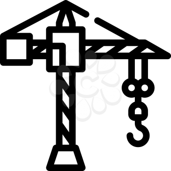 construction crane line icon vector. construction crane sign. isolated contour symbol black illustration