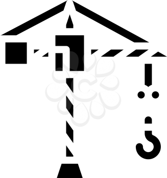 construction crane glyph icon vector. construction crane sign. isolated contour symbol black illustration