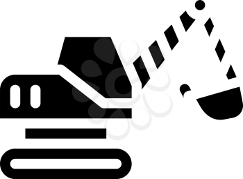 excavator construction vehicle glyph icon vector. excavator construction vehicle sign. isolated contour symbol black illustration